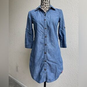 Denim Button-Up Shirt Dress